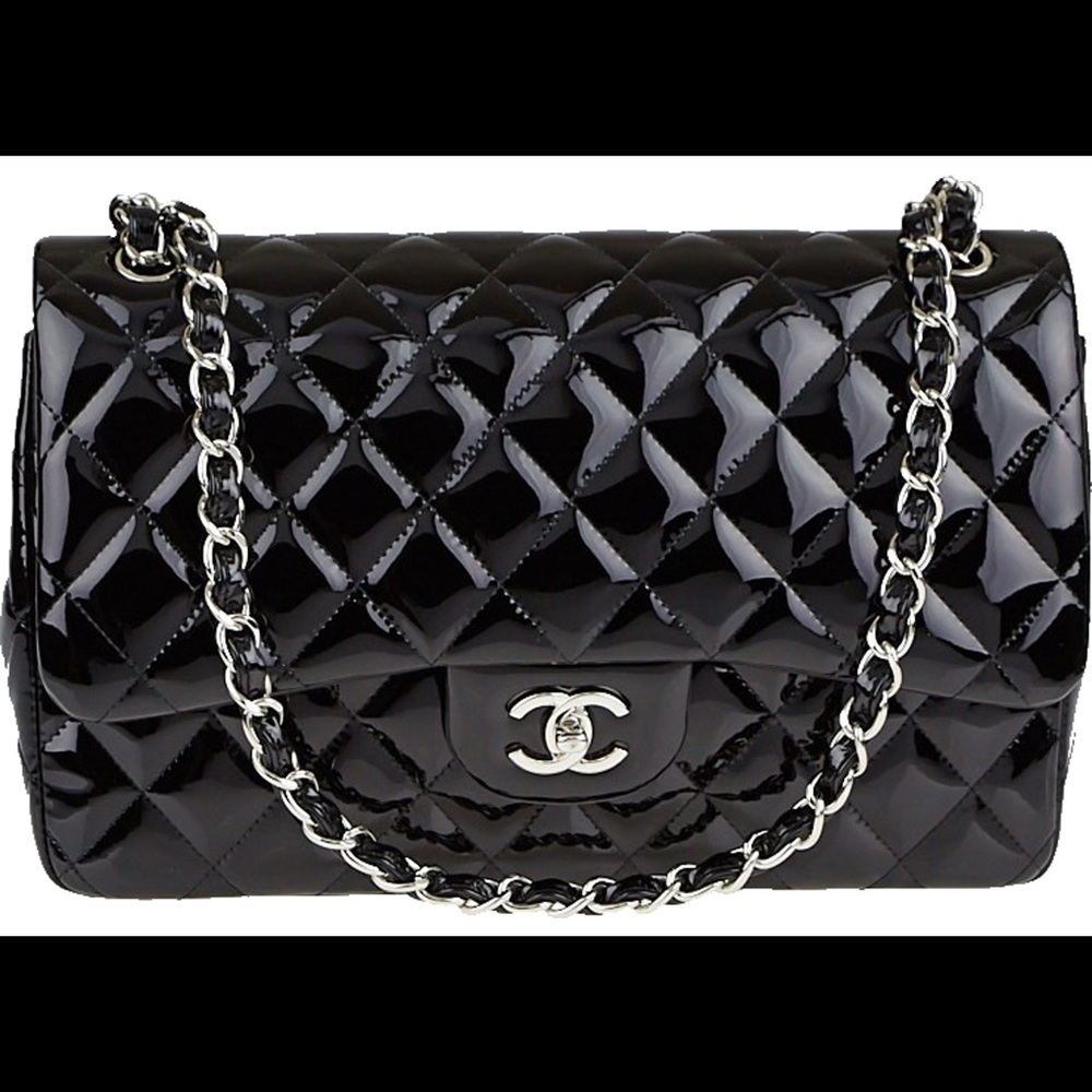 Chanel Patent Jumbo Double Flap Shoulder Bag